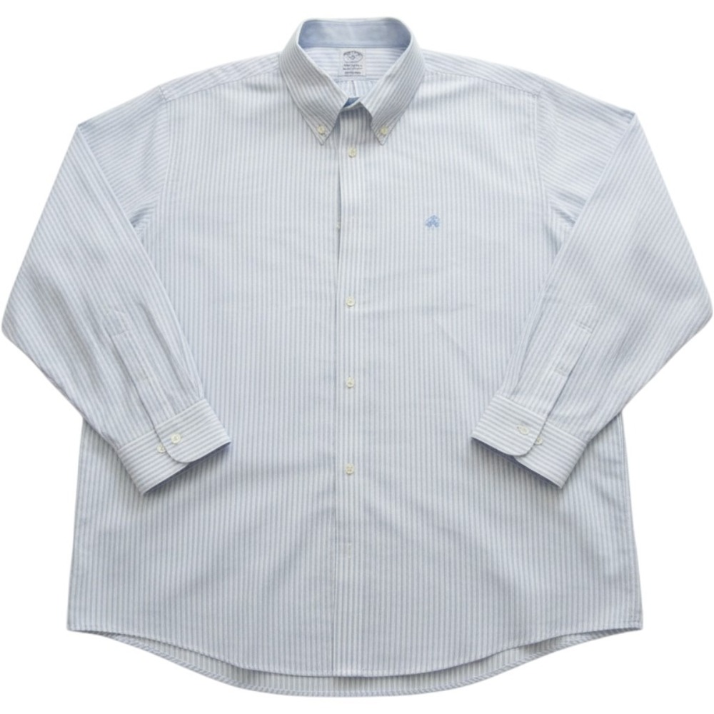 Brooks Brothers Regent Fit Mens XXL Blue White Striped Non-Iron Shirt (M510)